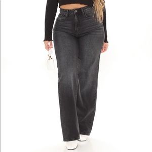 Fashion Nova Gray Straight Leg Jeans